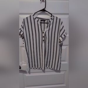 Striped Button-Up Blouse